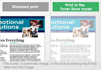 The Save Toner Mode reduces toner consumption